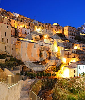 Ragusa city at night photo