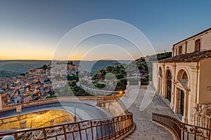 Ragusa Ibla in Sicily in the early morning