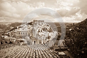 Ragusa Ibla, Sicily - monochrome photo