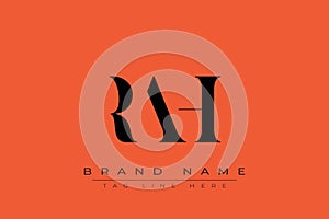 RAH abstract letter logo design