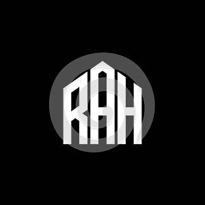 RAH letter logo design on BLACK background. RAH creative initials letter logo concept. RAH letter design photo