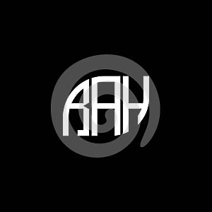 RAH letter logo design on black background. RAH creative initials letter logo concept. RAH letter design photo