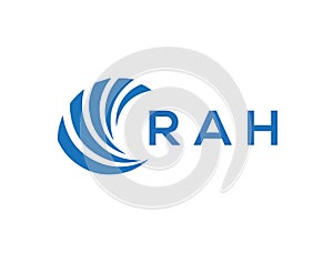 RAH letter logo design on white background. RAH creative circle letter logo concept photo