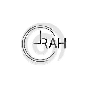 RAH letter logo design on white background. RAH creative initials letter logo concept. RAH letter design photo
