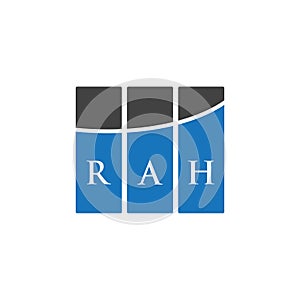 RAH letter logo design on WHITE background. RAH creative initials letter logo concept. RAH letter design.RAH letter logo design on photo