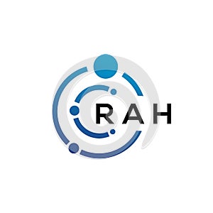 RAH letter technology logo design on white background. RAH creative initials letter IT logo concept. RAH letter design photo