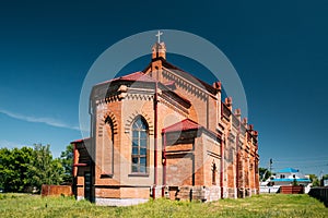 Rahachow, Belarus. Catholic Church Of Anthony Of Padua. It Is Hi