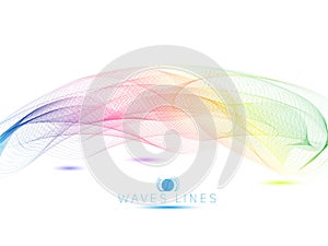 raibow waves colorful light waves line bright abstract pattern illustration v