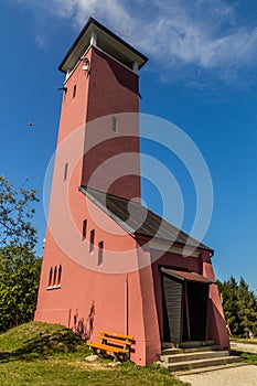 Raichberg obsrevation tower in Swabian Jura in the state of Baden-Wuerttemberg, Germa