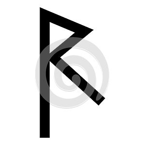 Raido rune raid symbol road icon black color vector illustration flat style image photo
