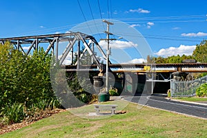 Rail bridge in Ngaruawahia, Waikato, New Zealand