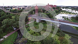 Rail bridge over river