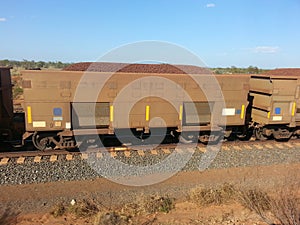 Rail carriage filled with Iron ore Western Australia