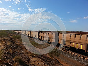 Rail carriages filled with Iron ore Western Australia photo