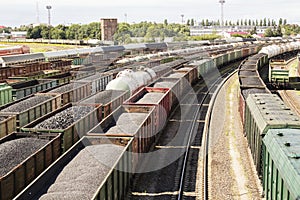 Rail cars loaded with coal.