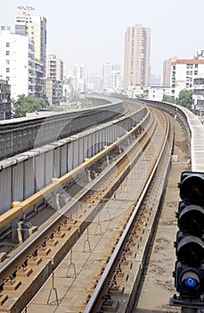 Rail in city