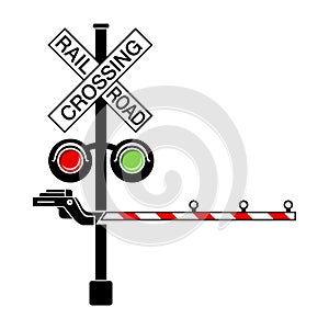 Rail crossing signal icon, simple style