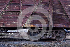 Rail freight car close-up