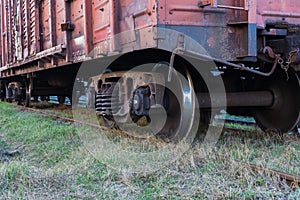 Rail freight car close-up