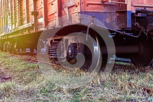 Rail freight car close-up