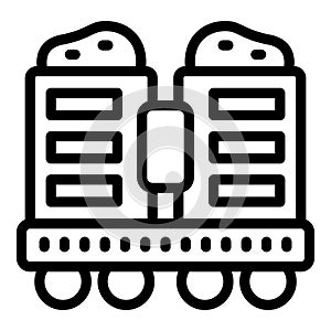 Rail hauler icon outline vector. Shipment railroad haulage