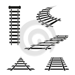 Rail icons in different angles photo