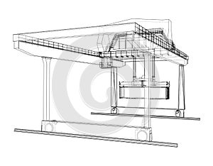 Rail-mounted gantry container crane outline