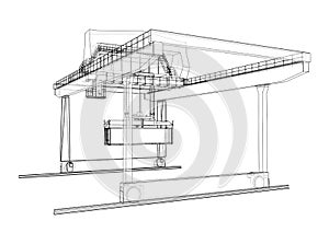 Rail-mounted gantry container crane outline