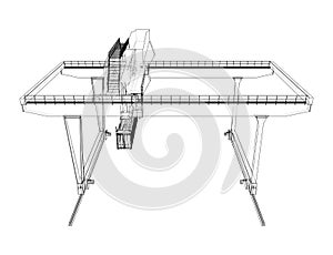 Rail-mounted gantry container crane outline