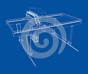 Rail-mounted gantry container crane outline