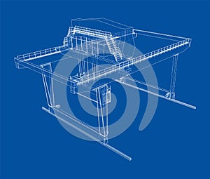 Rail-mounted gantry container crane outline