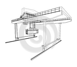 Rail-mounted gantry container crane outline