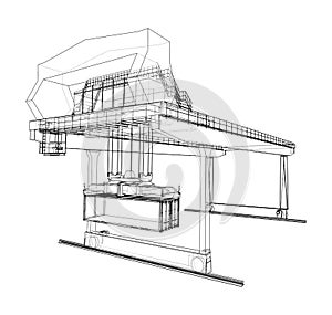 Rail-mounted gantry container crane outline