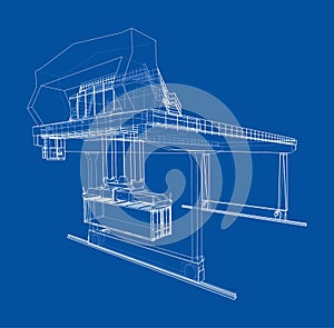 Rail-mounted gantry container crane outline