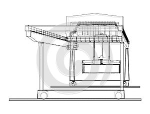 Rail-mounted gantry container crane outline