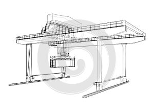 Rail-mounted gantry container crane outline