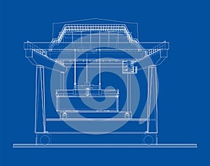 Rail-mounted gantry container crane outline