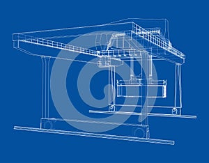 Rail-mounted gantry container crane outline