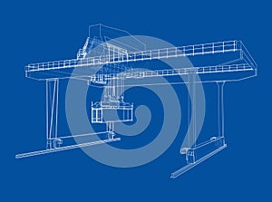 Rail-mounted gantry container crane outline