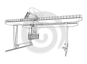 Rail-mounted gantry container crane outline