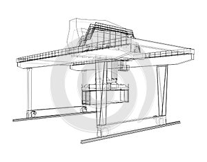 Rail-mounted gantry container crane outline