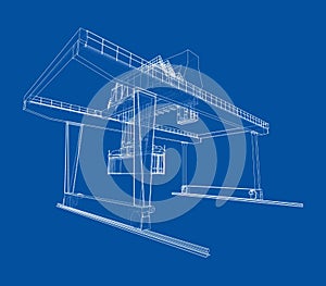 Rail-mounted gantry container crane outline