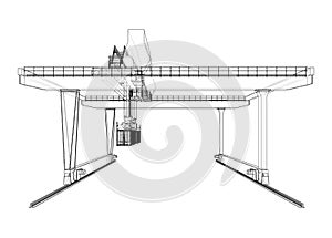 Rail-mounted gantry container crane outline