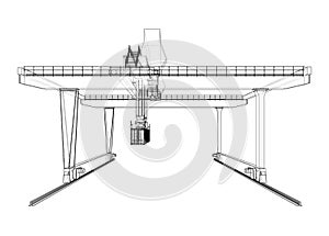 Rail-mounted gantry container crane outline