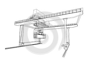 Rail-mounted gantry container crane outline