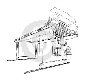 Rail-mounted gantry container crane outline