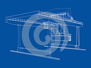 Rail-mounted gantry container crane outline