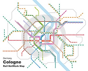 Rail Network Map of Cologne,Germany