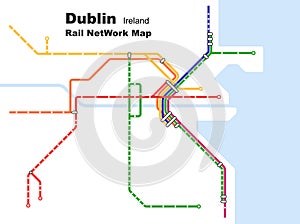 Rail Network Map of Dublin,Ireland