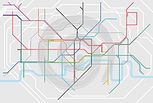 Rail Network Map of London City,Britain